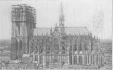COLOGNE CATHEDRAL
(Before the spires were completed, as shown in a photograph
taken in 1877)