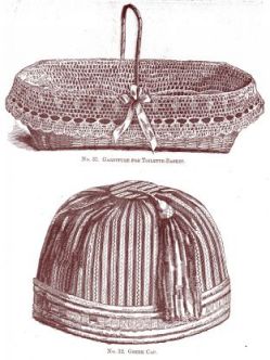 No. 31. GARNITURE FOR TOILETTE-BASKET,
No. 32. GREEK CAP
 