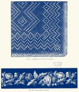 No. 65. PATTERN FOR WINDOW-CURTAINS,
No. 66. GENTLEMAN'S BRACES.
 