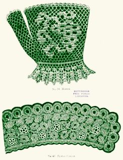 No. 50. MITTEN,
No. 51. FLORAL COLLAR.
 