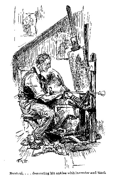 Rantoul, ... decorating his ankles with lavender and
black