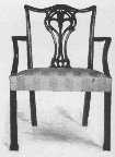 As Chippendale did not use this style of leg they show
that the chair was probably reconstructed from two old chairs.