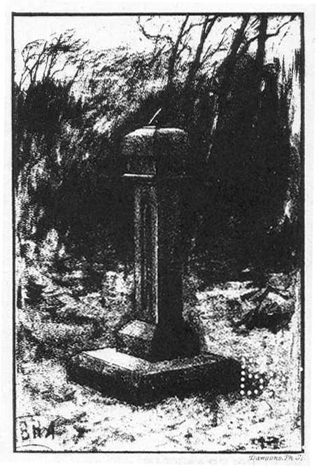 "The Dial-Stone" in the Garden, from drawing made at Abbotsford by
     George Reid, R.S.A.