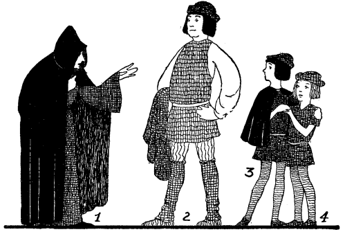 Illustration of
costumes 1-4