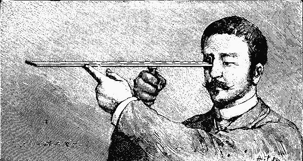  FIG 1.&mdash;MODE OF USING THE BULL OPTOMETER