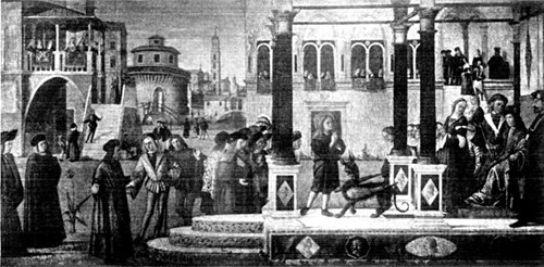 S. TRIFONIO AND THE BASILISK FROM THE PAINTING BY
CARPACCIO At S. Giorgio dei Schiavoni