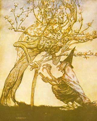 Tree of mine! O Tree of mine! Have you seen my naughty
little maid?