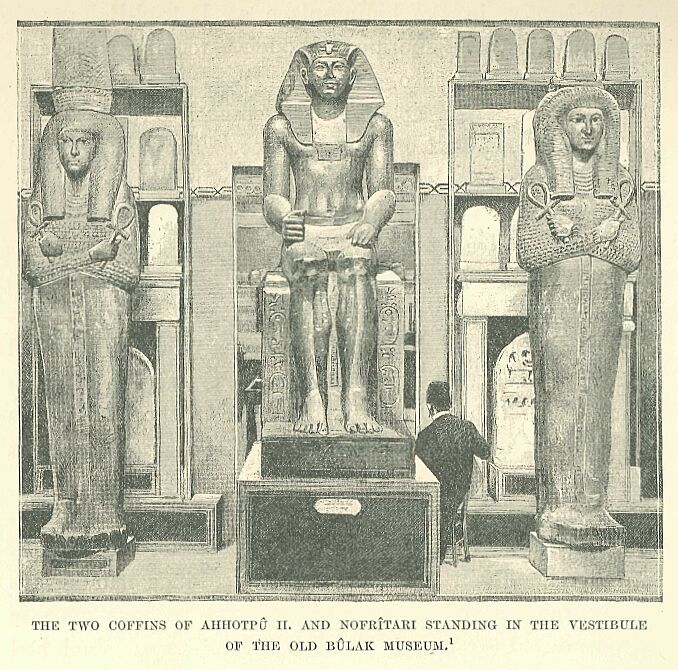 141.jpg the Two Coffins of Ahhotp Ii. And Nofritari Standing in Tub Vestibule of the Old B�lak Museum. 