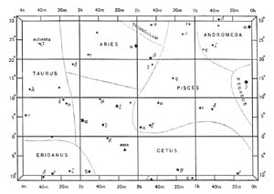 Chart No. 1.&mdash;From Right Ascension 0 Hours to 4 Hours; Declination 30&deg; North to 10&deg; South.