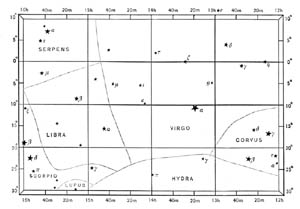 Chart No. 4.&mdash;From Right Ascension 12 Hours to 16 Hours; Declination 10&deg; North to 30&deg; South.