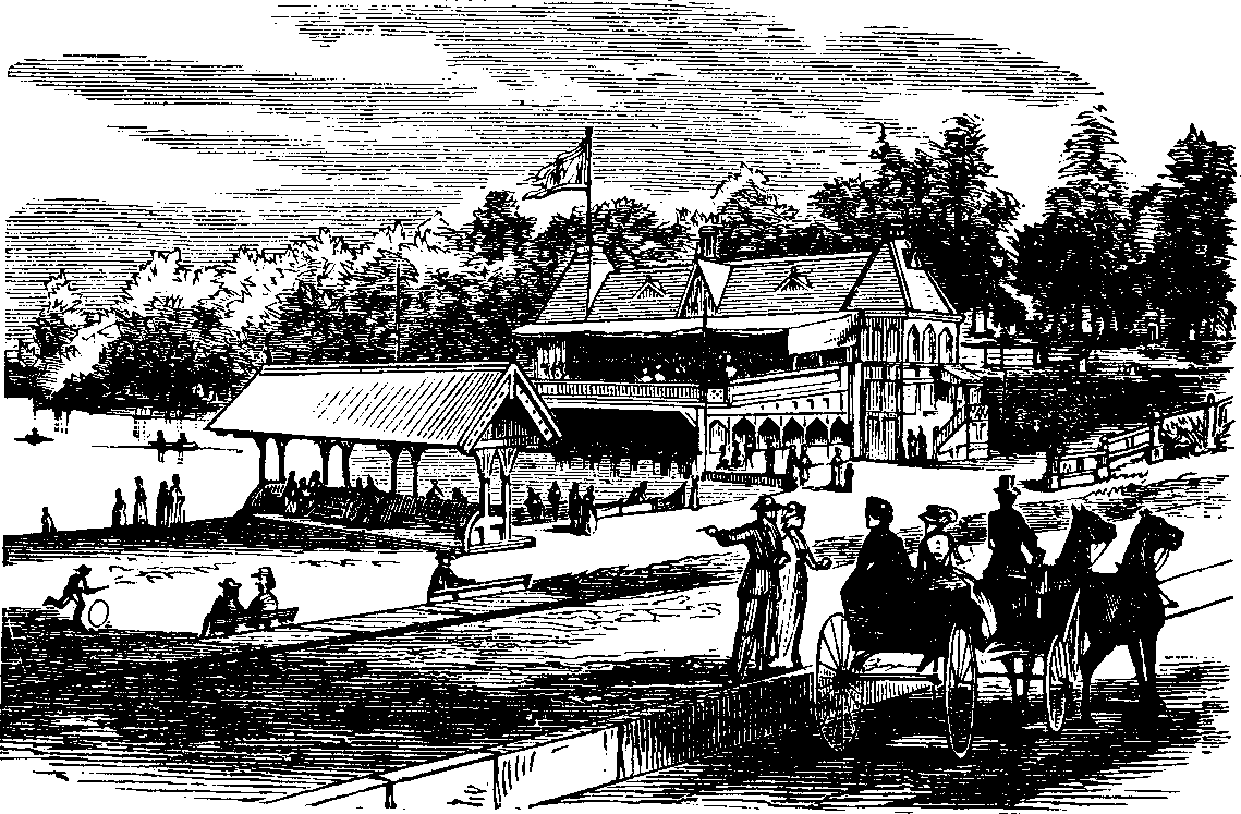 Illustration:
View of Lake and Boat-house.&mdash;Buffalo Park.