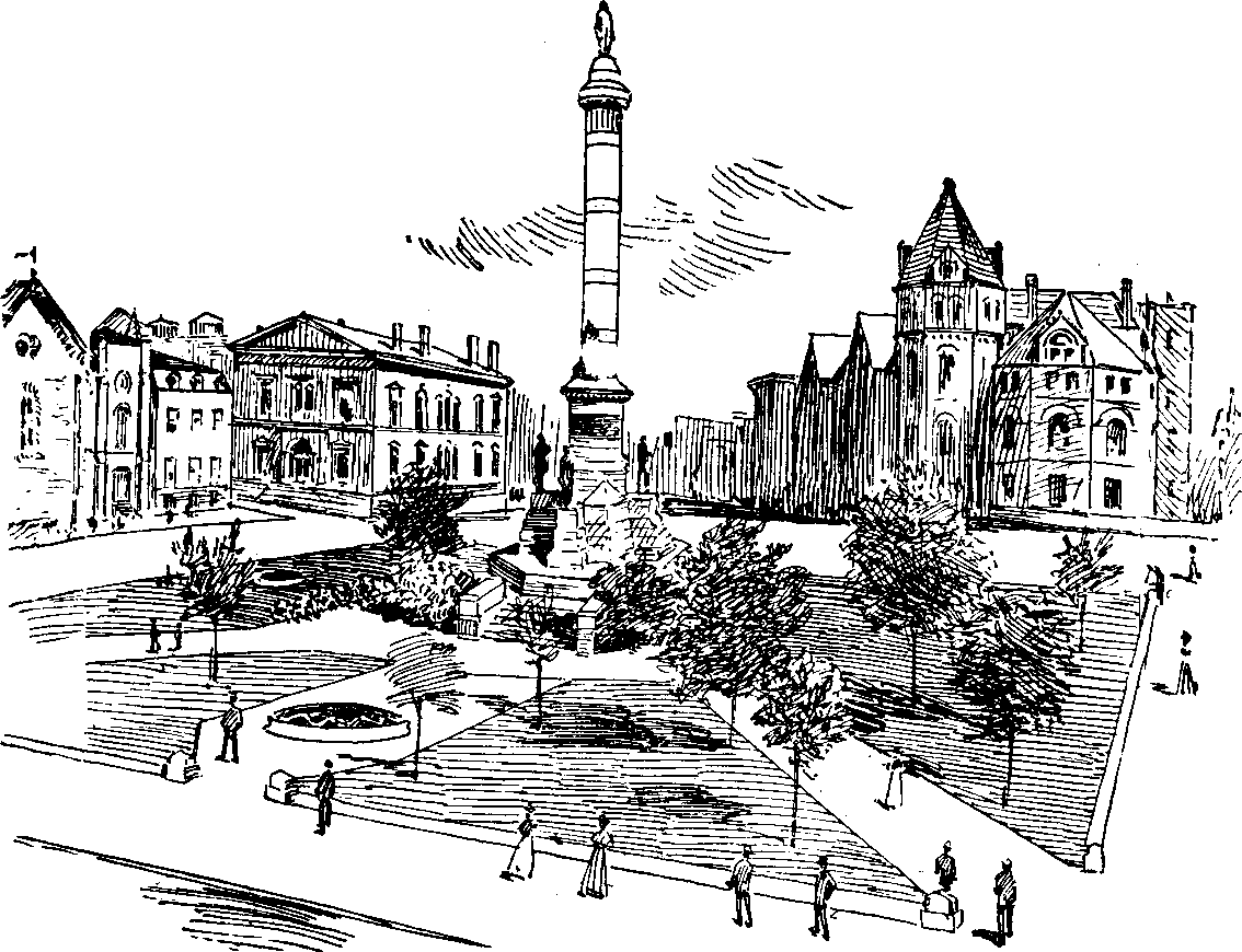 Illustration:
Soldiers' Monument.&mdash;Lafayette Park, Buffalo.