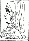 183. Profilportr&auml;t einer jungen Venezianerin, um 1500.