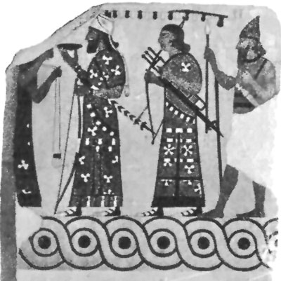 FIG. 5.&mdash;ENAMELLED BRICK. NIMROUD.


(FROM PERROT AND CHIPIEZ.)