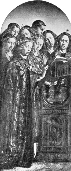 FIG. 74.&mdash;VAN EYCKS. ST. BAVON ALTAR-PIECE (WING).
BERLIN.