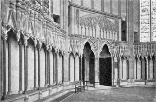 Chapter-House&mdash;Entrance and Sedilia.