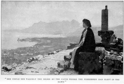 "SHE COULD SEE VAGUELY THE SHORE BY THE CAVES WHERE THE FISHERMEN HAD SLEPT IN THE
DAWN"