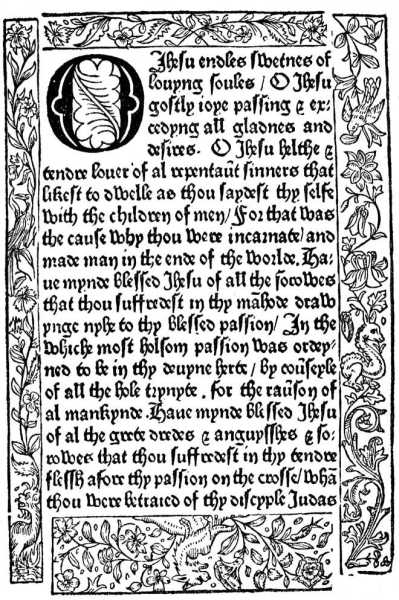 From Caxton's 'Fifteen Oes.' (Type 6.) From Caxton's 'Fifteen Oes.' (Type 6.)