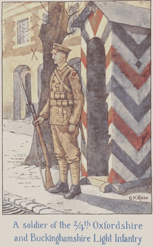 A soldier of the 2/4th Oxfordshire
and Buckinghamshire Light Infantry