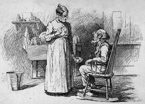 SAYS SHE, 'OPEN YORE MOUTH.' AN' OF CO'SE I OPENED
IT