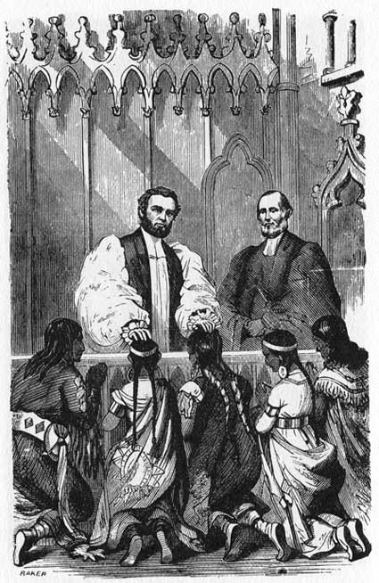 Bishop Clarkson Confirming Converted Indians in
  Nebraska and Dakota