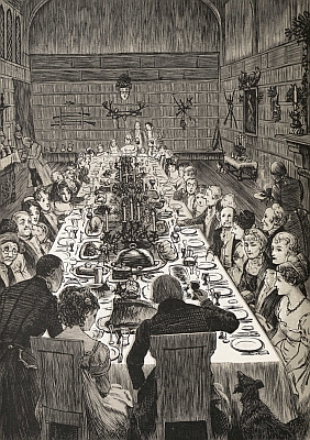 "Never did Christmas board display a more goodly and gracious assemblage of countenances."&mdash;page 123.