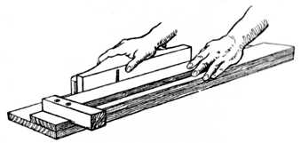 Fig. 26.&mdash;Method of using Shooting Board.