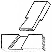 Fig. 37.&mdash;Oblique Dovetail
    Halving.