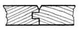 Fig. 98.&mdash;Matchboarding,
    Tongued,
    Grooved and
    Vee'd.