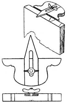 Fig. 304.&mdash;Hand-made Template
for Marking Dovetails.