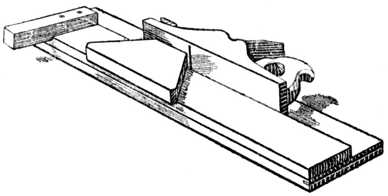 Fig. 325.&mdash;Use of Plane and Shooting Board for Mitreing.