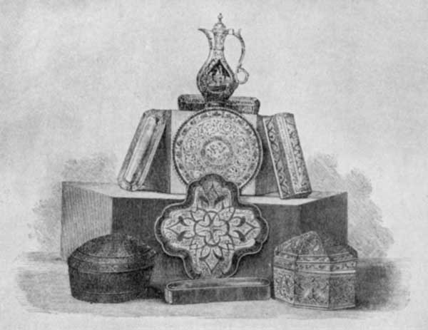 Fig. 55. Papier mach&eacute; work of Kashm&iacute;r.