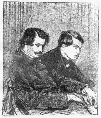 EDMOND AND JULES DE GONCOURT.

From a lithograph by Gavarni, 1853.