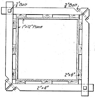 Fig. 184.&mdash;Form for Large Rectangular Columns.
