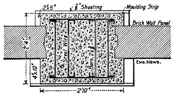 Fig. 223.&mdash;Section of Rectangular Wall Column.
