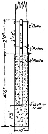Fig. 305.&mdash;Base for Wooden Pole.