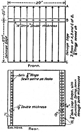 Fig. 42.&mdash;Canvas Curtain for Enclosing Open Walls.