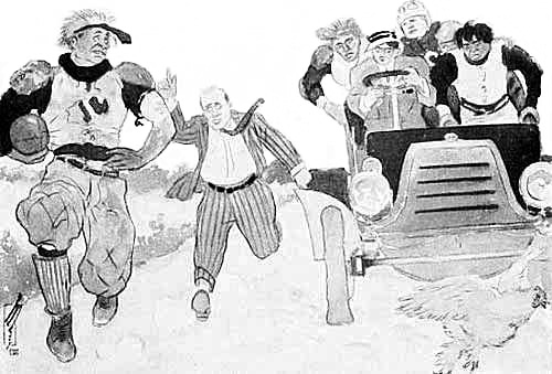""Aye ent care to stop," he said "Aye kent suit you,
Master Bost"

See page 24