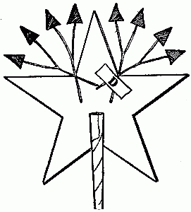 Fig. 188&mdash;Paste the straws on the star.