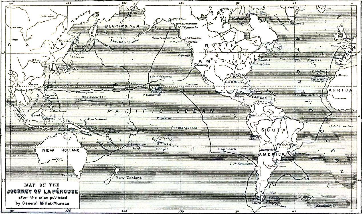 Map of the journey of La P�rouse