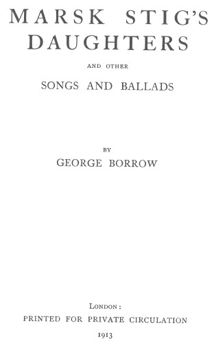 Title page of Marsk Stig&rsquo;s Daughters