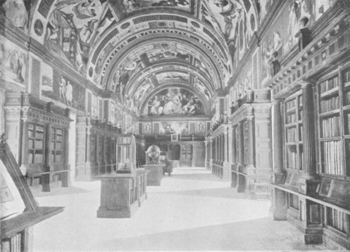 Fig. 117. General view of the Library of the Esc&otilde;rial, looking north.