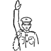 Halt&mdash;arm held stationary. Double Time&mdash; arm moved up and down several times