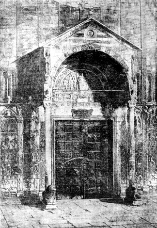 Plate I.&mdash;Porch of San Zenone. Verona.
