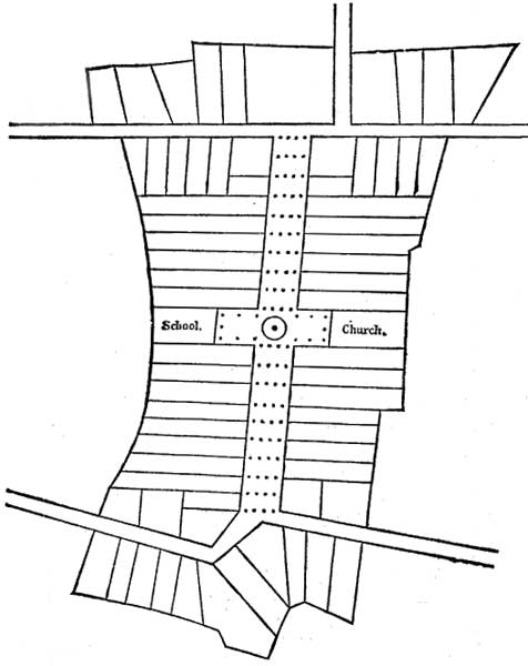 FIG. 16.&mdash;PROPOSED ARRANGEMENT OF THE RHODE ISLAND FARM
VILLAGE.