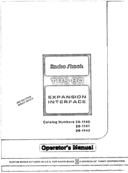 Radio Shack
TRS-80
EXPANSION
INTERFACE