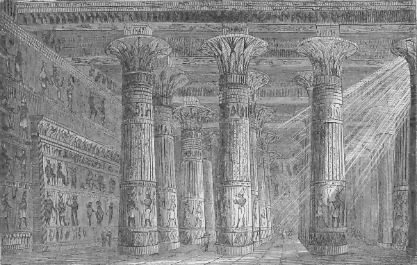 Egyptil�isen temppelin sisus.