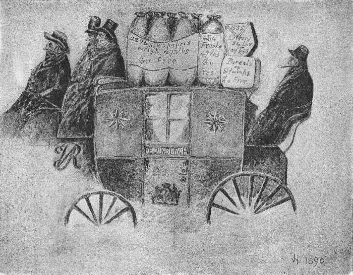 ANALYSIS OF THE LONDON TO EDINBURGH MAIL OF THE 2d MARCH
 After a print lent by Lady Cole from the collection of the late Sir Henry Cole, K.C.B.