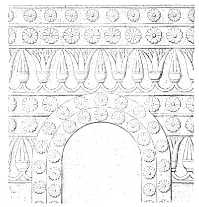 Fig. 136.&mdash;Door ornament; from Kouyundjik. After Rawlinson.