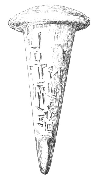 Fig. 149.&mdash;Terra-cotta cone. Height 6 inches. Louvre.